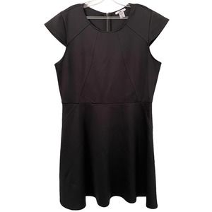 Bar III Black Women's Dress Fit & Flare Cap Sleeve Cocktail Scuba Dress Size XXL